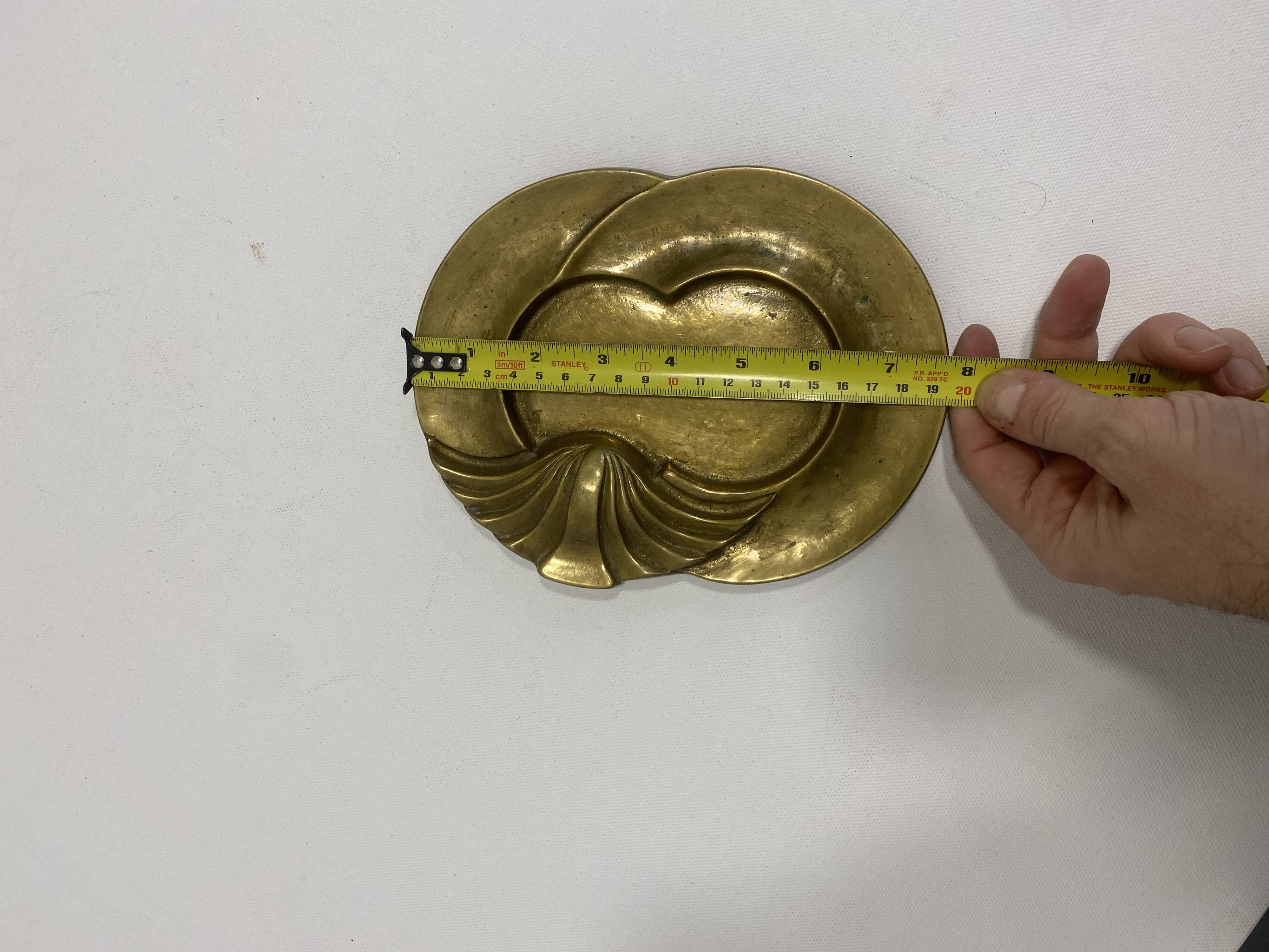 Heavy Brass Plate Keys Table Decorative Hollywood Regency Vintage 1970s