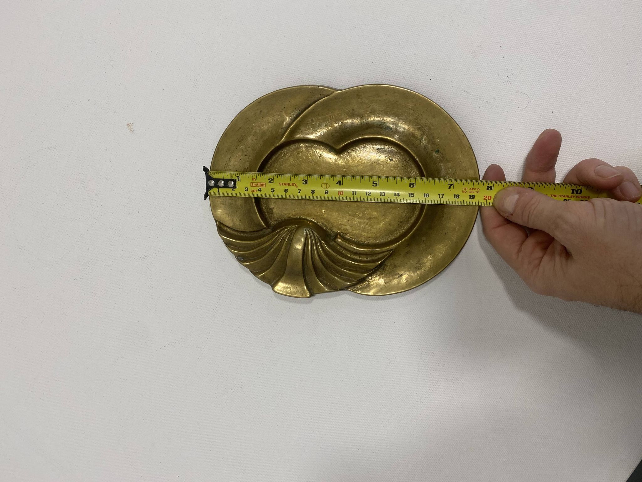Heavy Brass Plate Keys Table Decorative Hollywood Regency Vintage 1970s