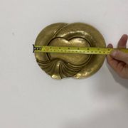 Heavy Brass Plate Keys Table Decorative Hollywood Regency Vintage 1970s