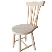 Chaise rétro en pin massif brut style Windsor