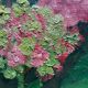 HST painting "Hydrangea Grove" signed E. Asselin mid-20th century