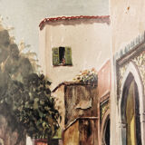 Orientalist watercolor signed, 1947