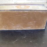 Silver-plated copper metal box with engraved decoration