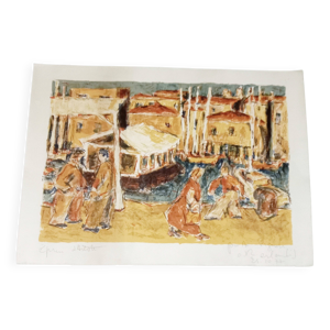 Port de Marseille, lithographie