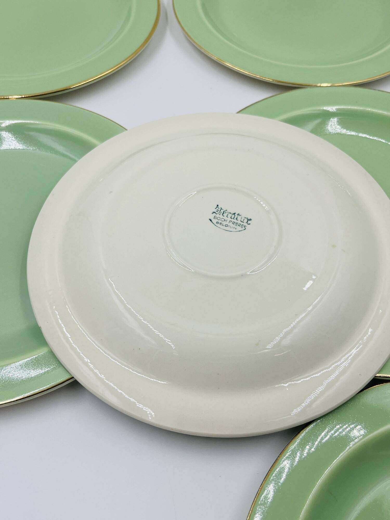 Set of 6 Keralux Boch earthenware plates