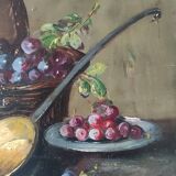 Ancienne Peinture À L Huile Nature Morte/ Cadre Doré/19 ème Siècle/L.Gervais