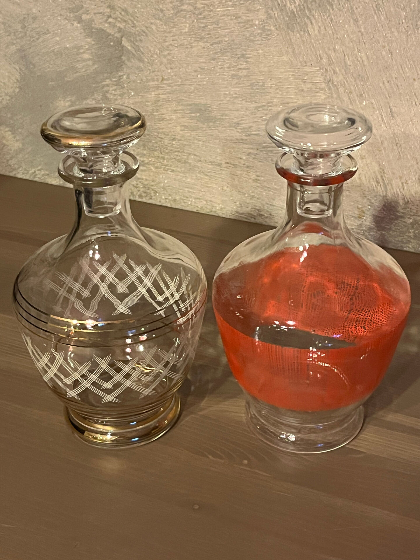 Duo de carafes à liqueur mid-century – années 60