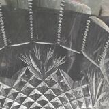 Carafe en verre et cristal transparent, ciselées, motif ananas ancienne