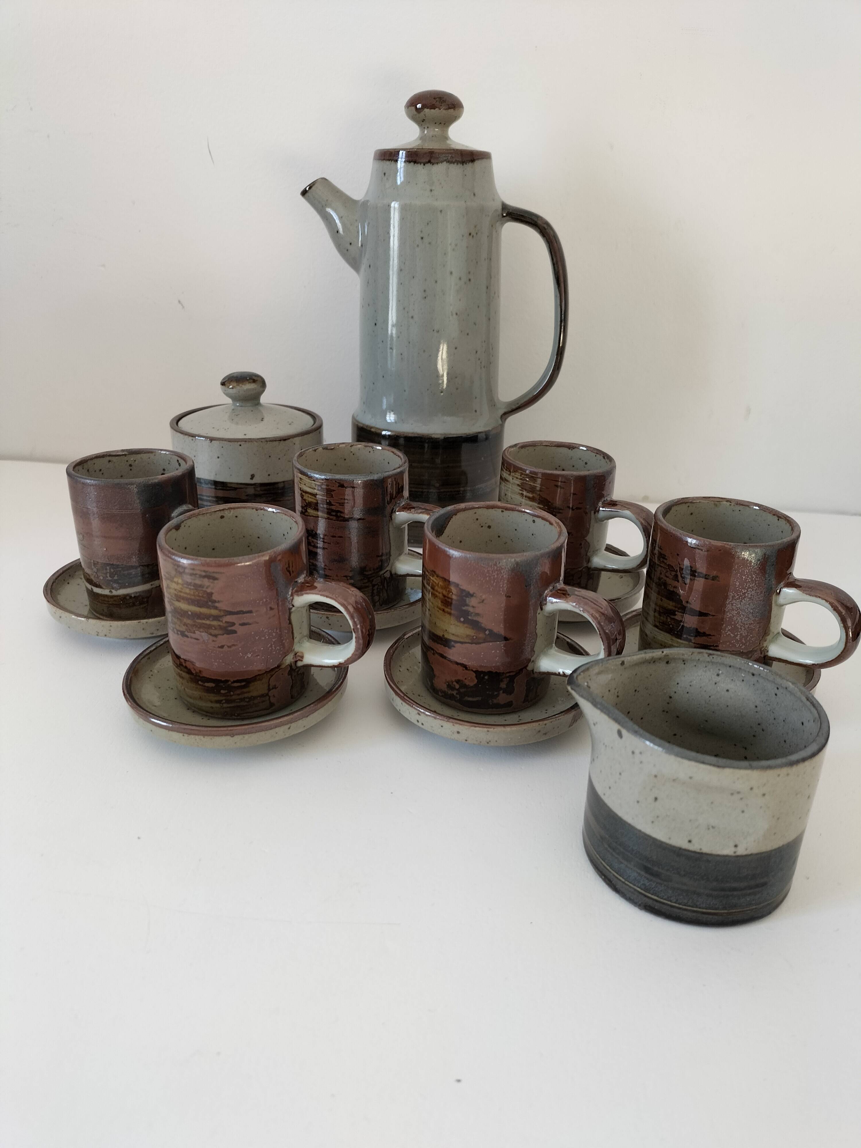 Vintage “Grès Paysan” glazed stoneware set