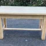 Renovated farmhouse table in solid oak wood and veneer 135cm