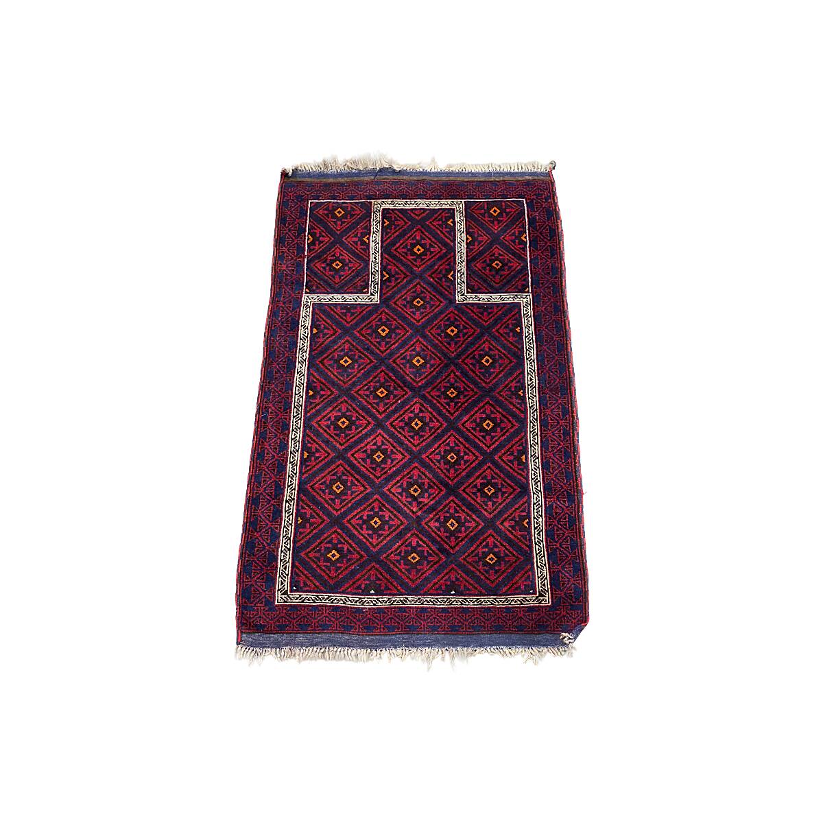 Vintage Afghan hand-knotted Wool Baluch Rug, 1970s