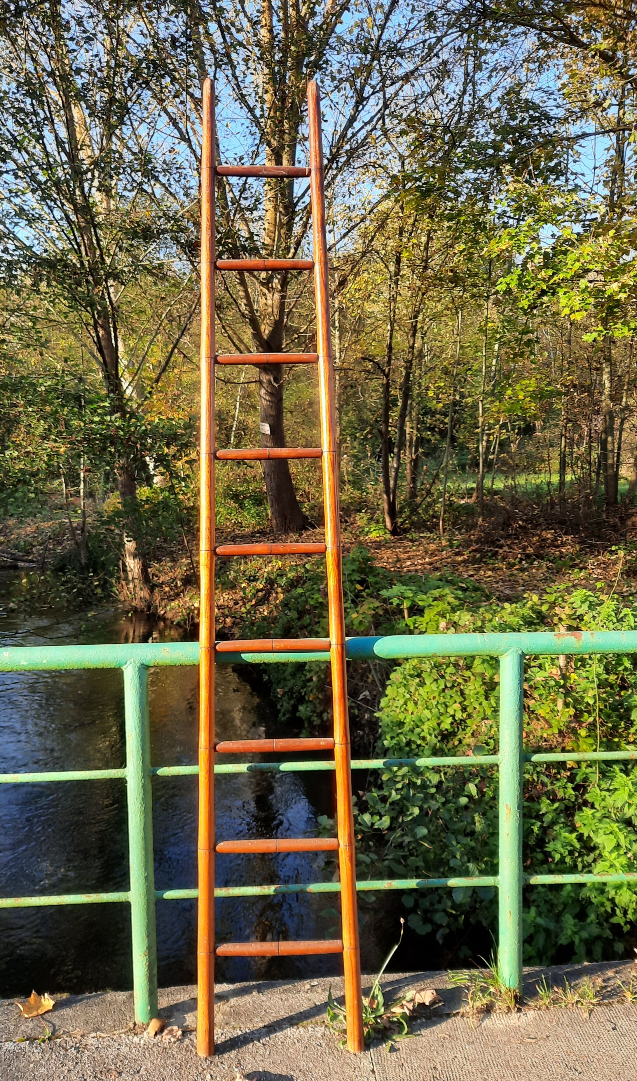 Wooden ladder with 9 bars