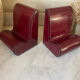 Pair of Italian leather bookends from the 60s