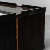 Tavolino da caffè multifunzione con ruote legno metallo anni ’70 vintage