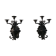 Pair of black wrought iron wall sconces - neo-Gothic style - from the 1950s