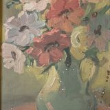 Tableau peinture ancienne nature morte aux fleurs Still Life XXe
