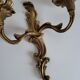 Antique Pair of Louis XV Style Gilt Metal Wall Sconces - 2 Lights