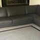 Grey leather corner sofa Roche Bobois, removable.