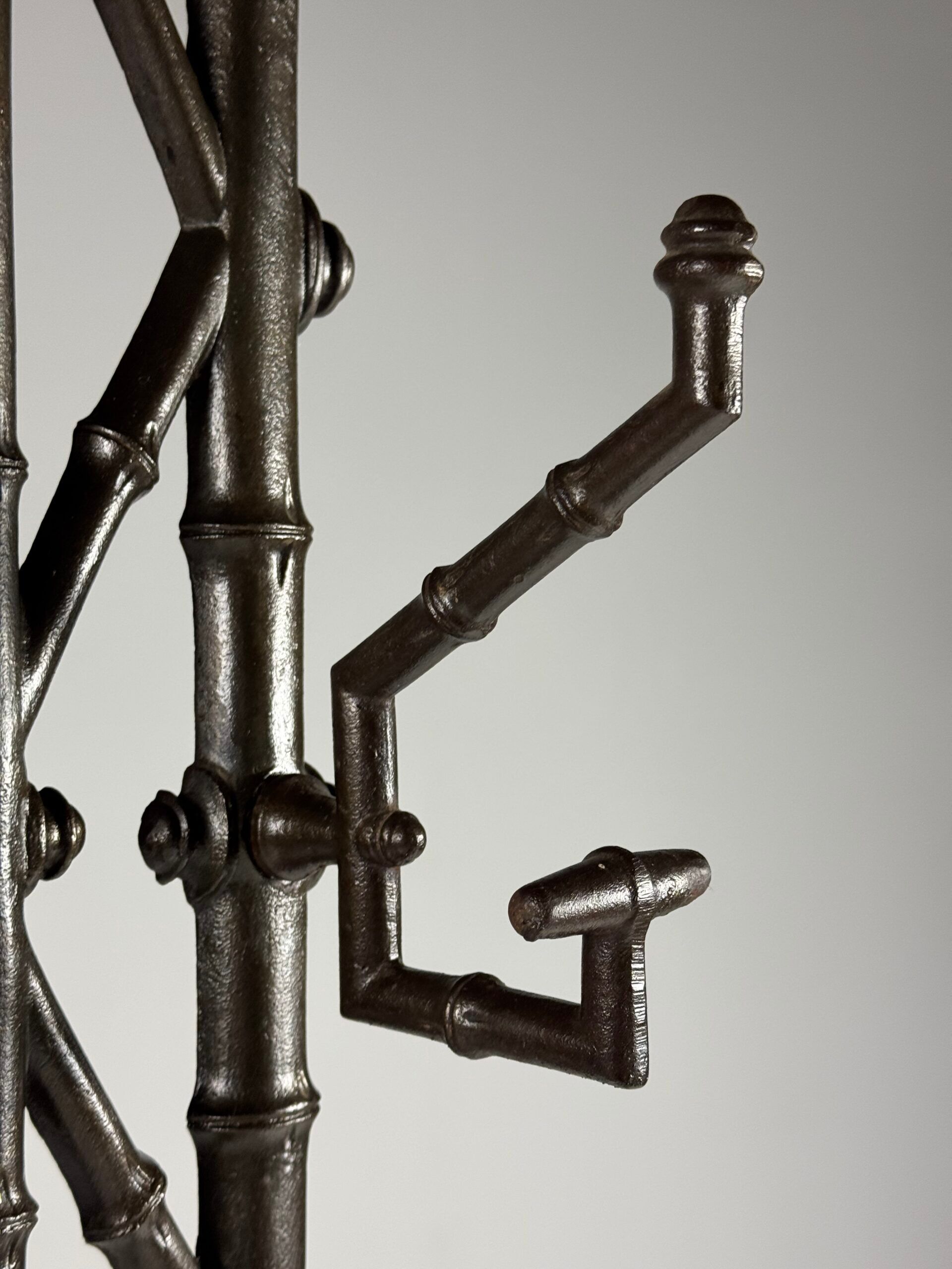 Faux bamboo coat rack cast iron ca. 1890