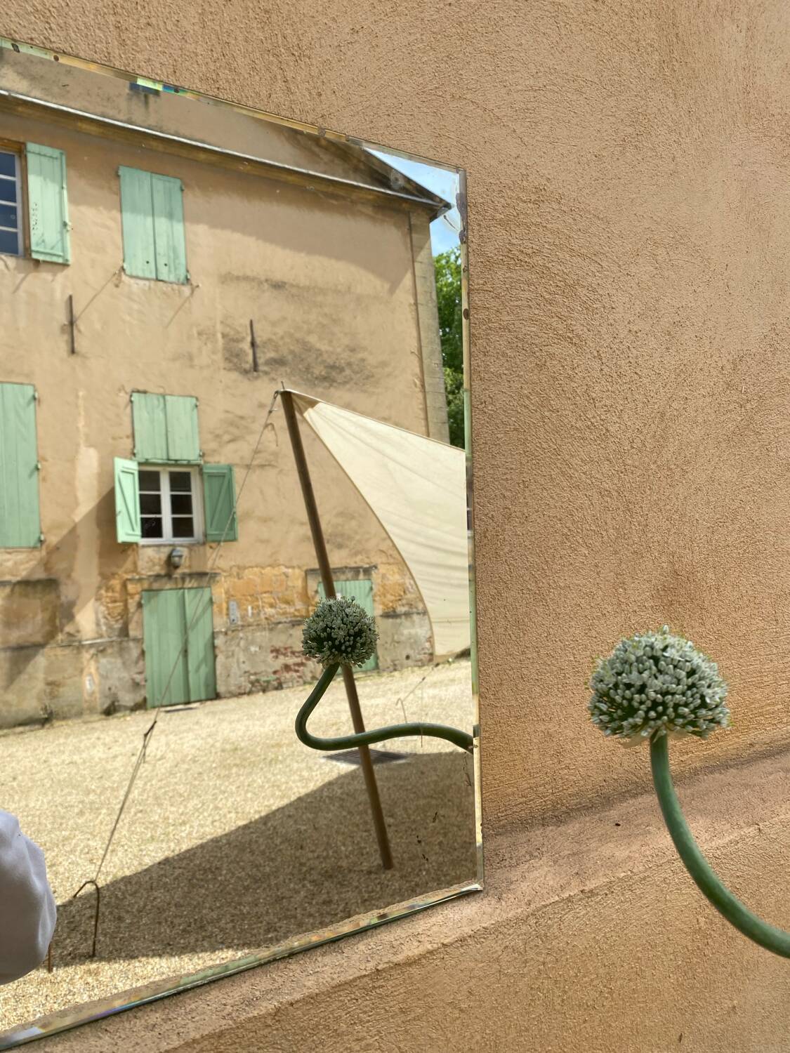 Vintage beveled mirror