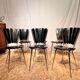 6 vintage chairs 1950 chrome skaï black