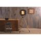 Old industrial spot on wooden tripod | vintage spot on 3 leg | tripod floor lamp