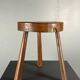 Midcentury brutalist French chunky tripod rustic farmhouse stool, 1950s