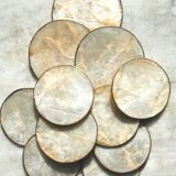 Set of 8 coasters & 3 mother-of-pearl bottle coasters