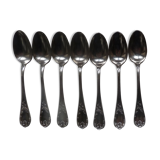 Lot 12 small silver metal spoons Christofle marly model floral decoration