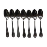 Lot 12 small silver metal spoons Christofle marly model floral decoration