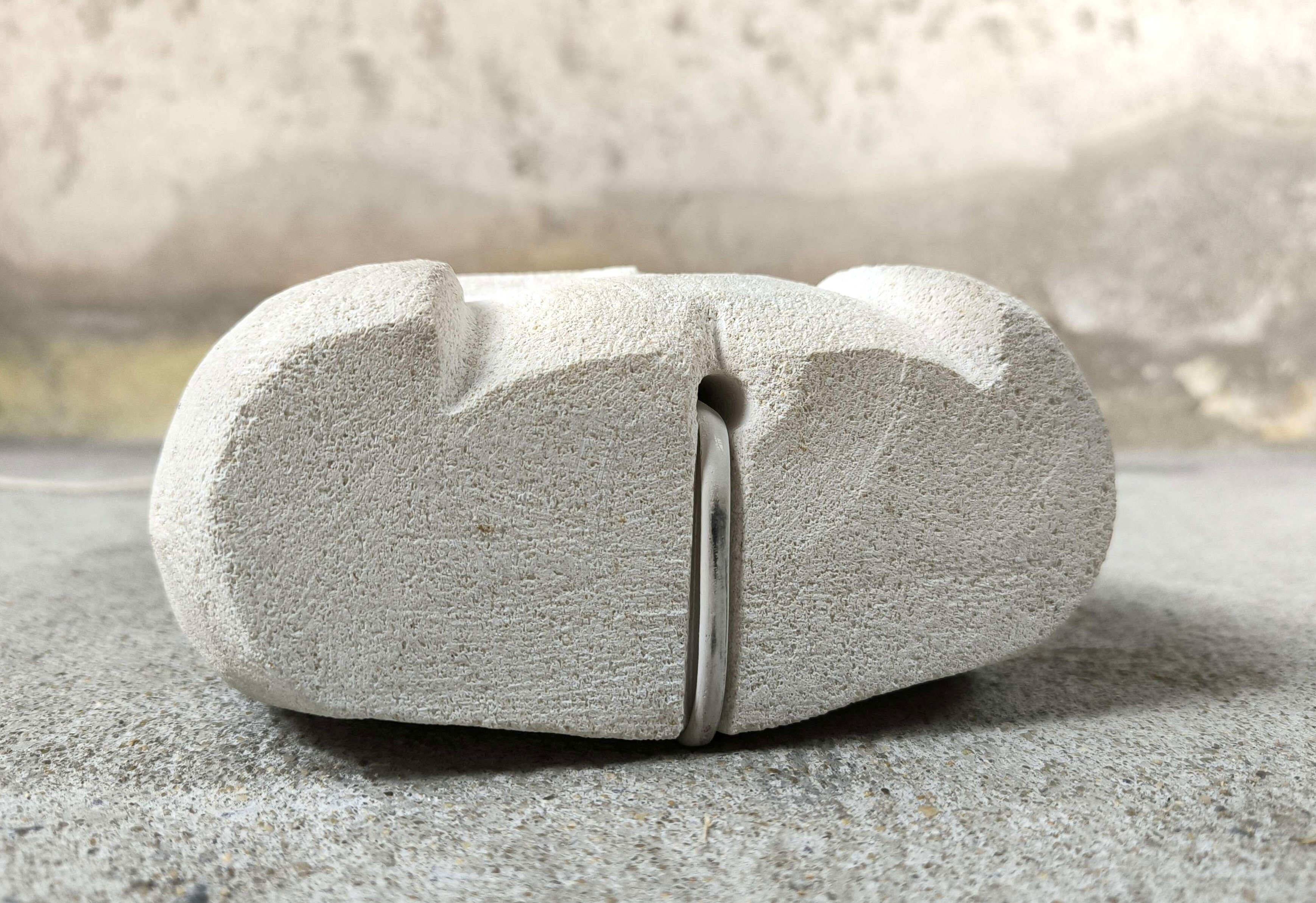 Vintage owl lamp made of natural stone