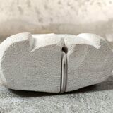 Vintage owl lamp made of natural stone