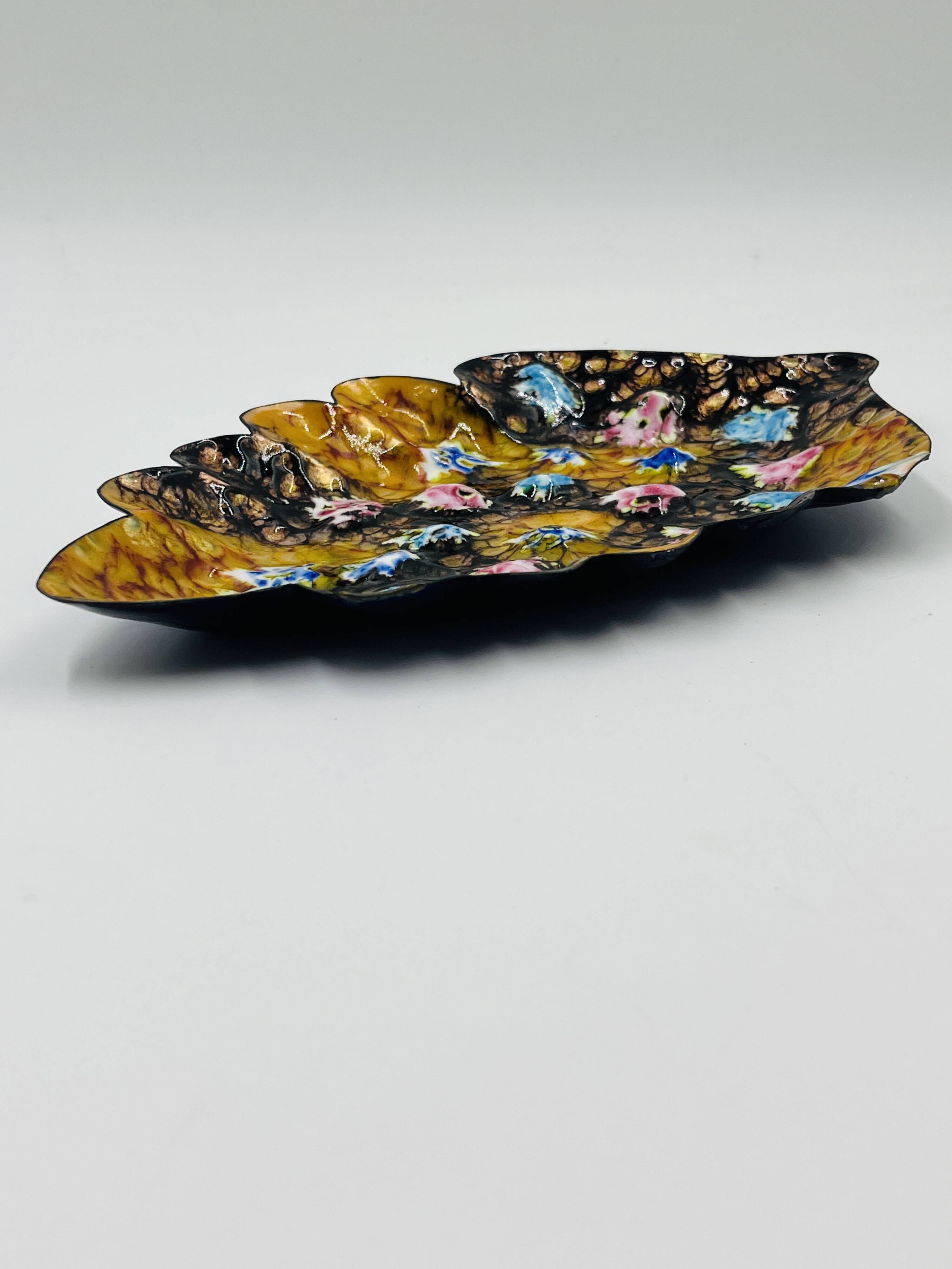 Large Enamelled Copper Plate Esmaltes Garcia 70s