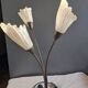 Triple flower lamp in metal and glass