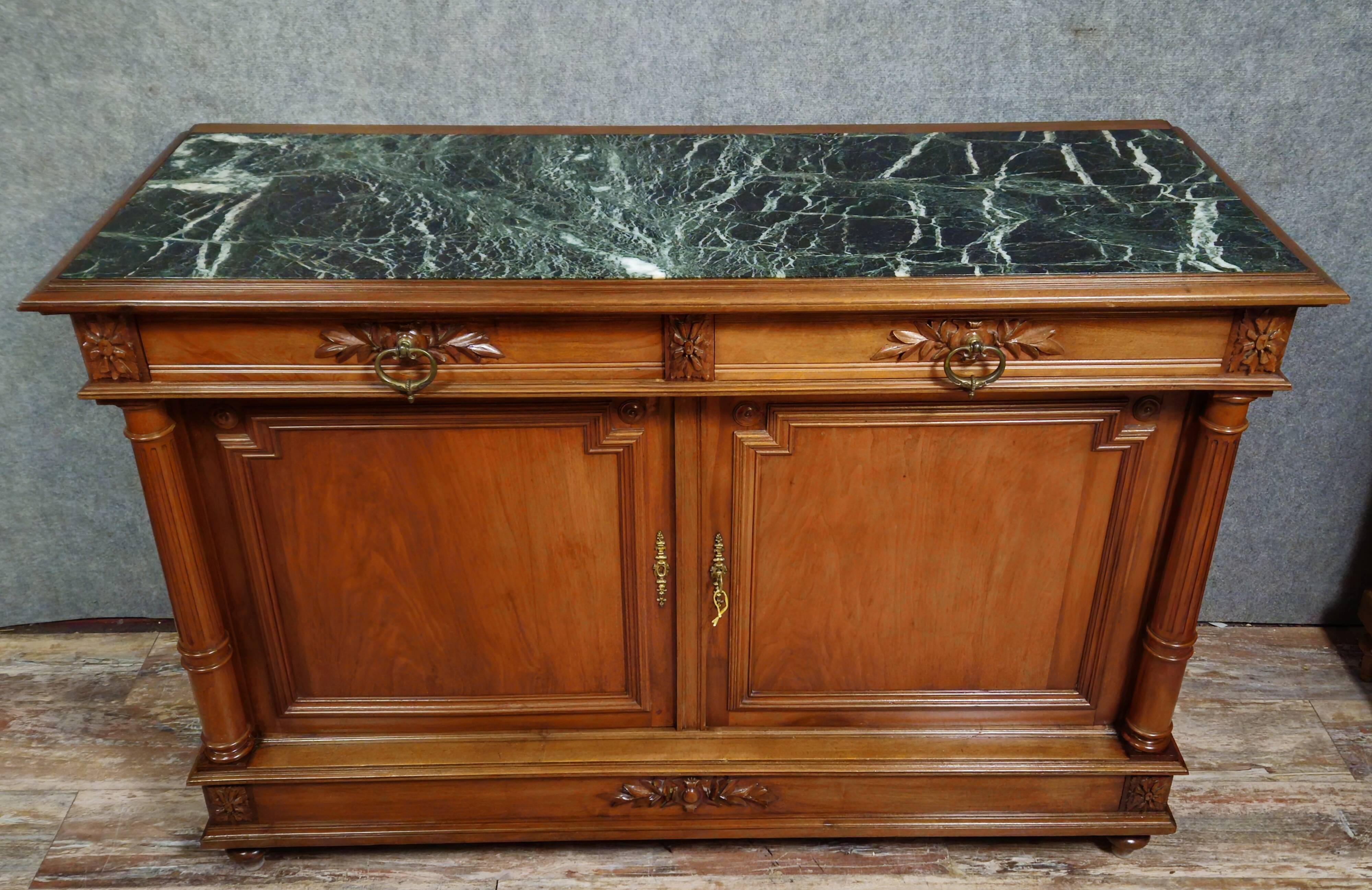Buffet style Renaissance in mahogany with marble top – 19th century