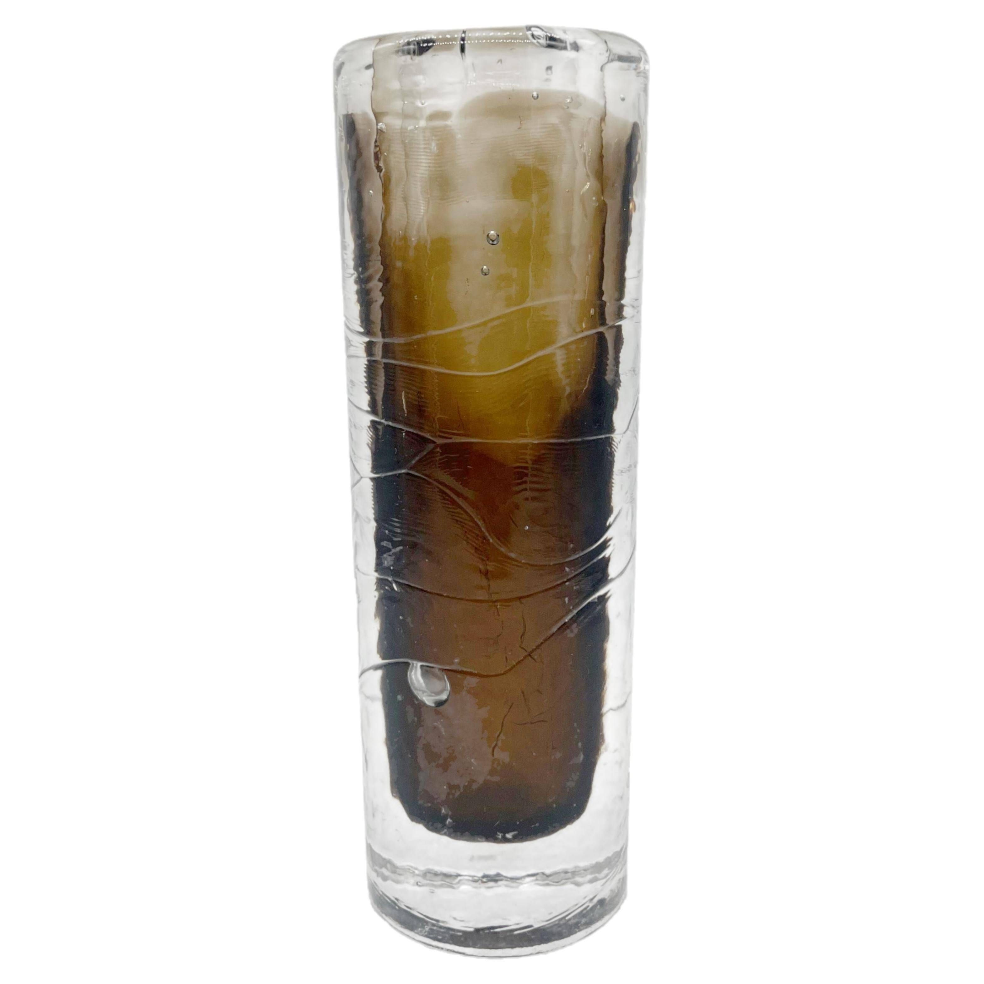 Vintage Big, Tall Coke Cola Murano Vase in brown "Sommerso" Glass