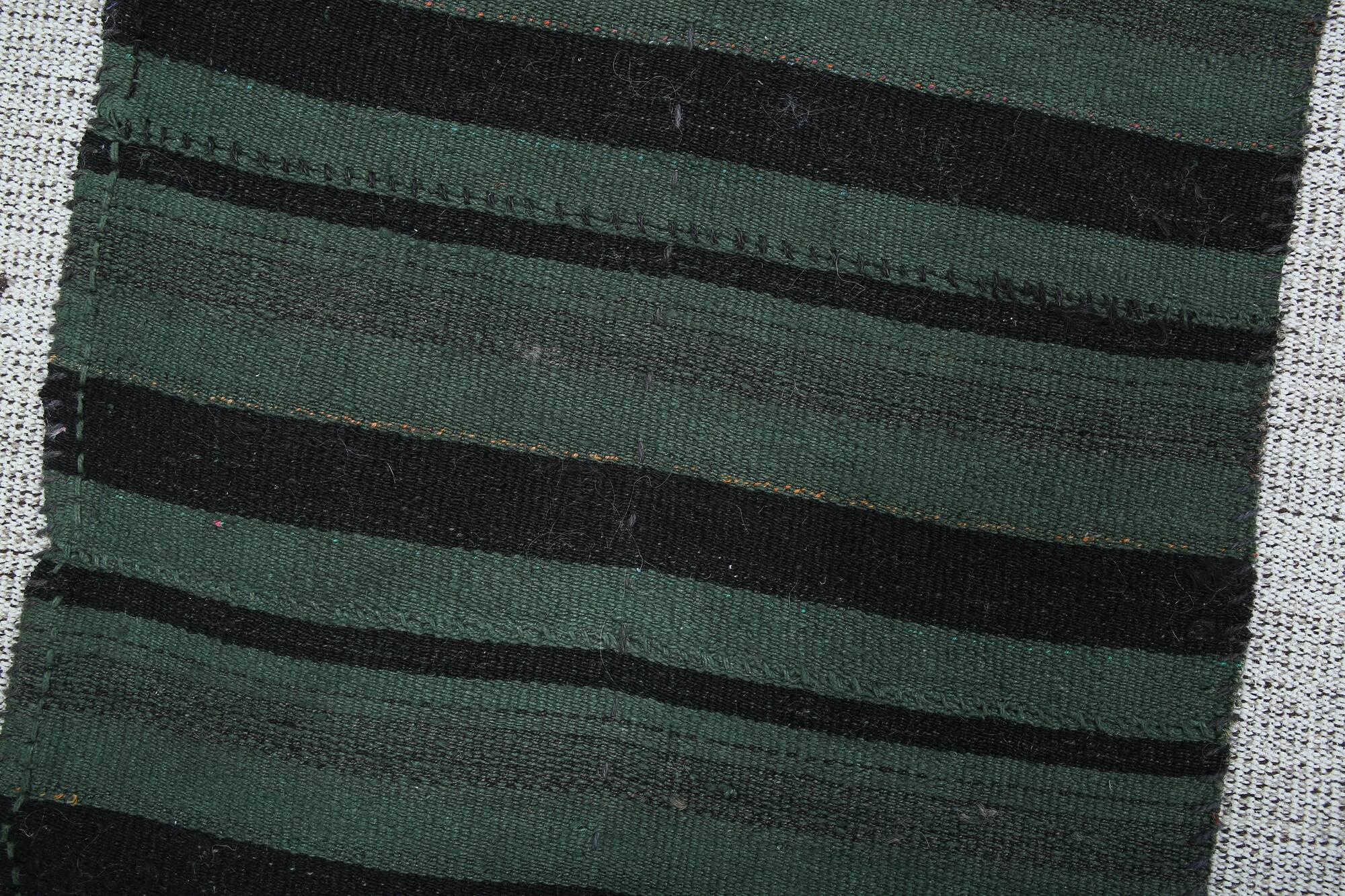 Green & Black Vintage Kilim Rug, 86x86Cm