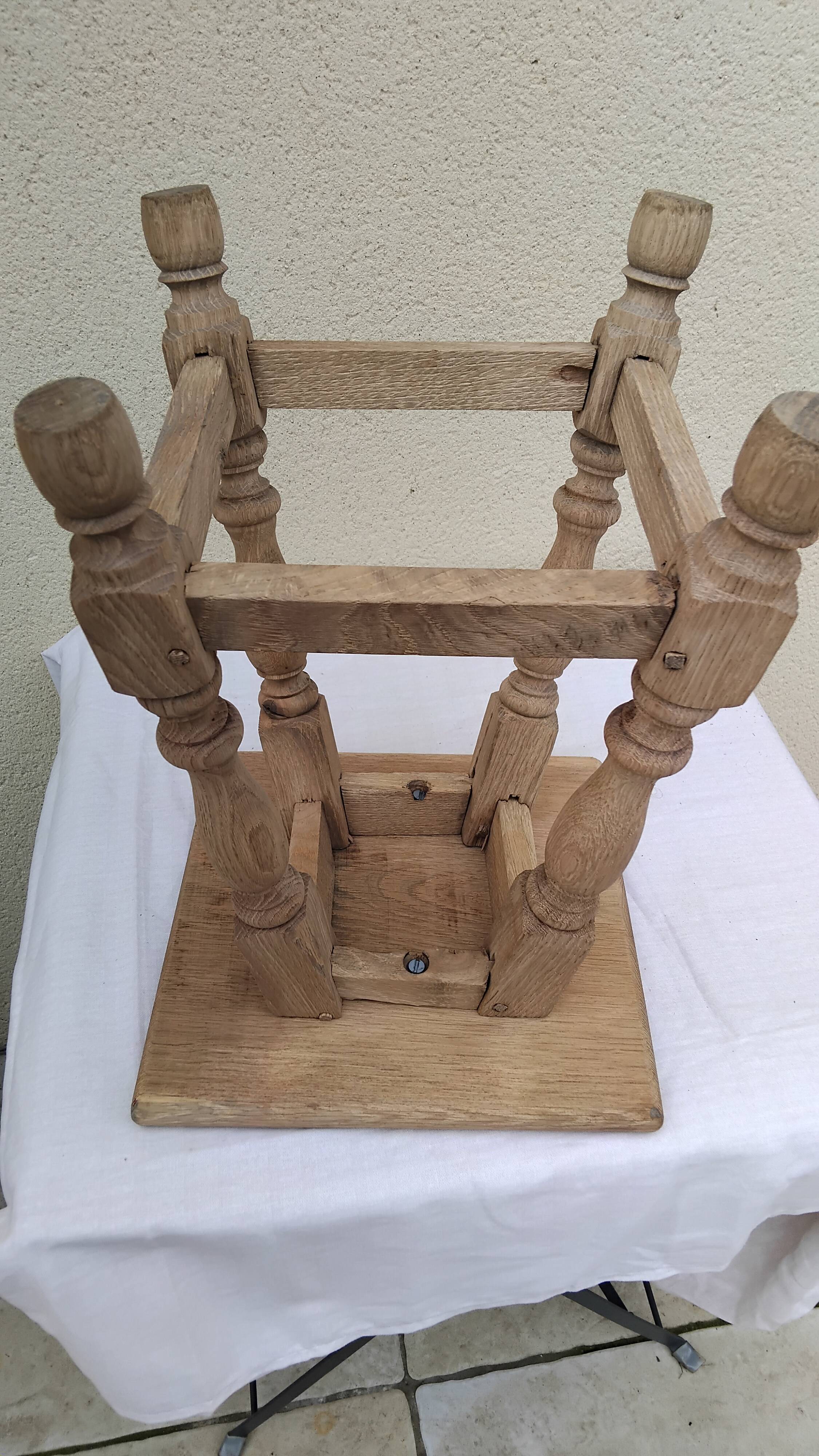 Old vintage sandblasted stool