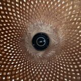 Vintage Scandinavian table lamp in bamboo and wood, 1970s.