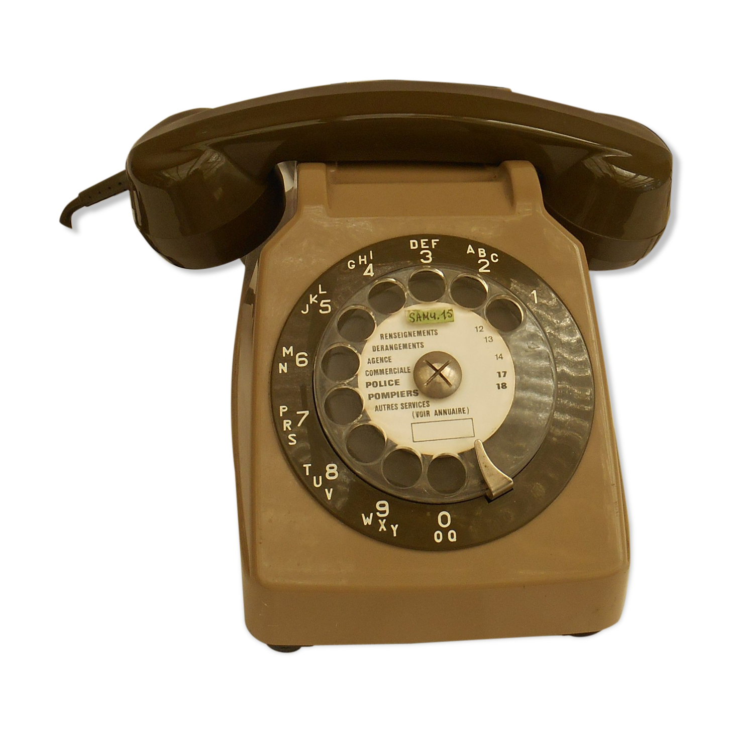 Old s 63 phone with vintage brown dial