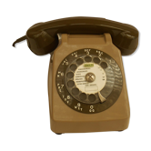 Ancien téléphone s 63 a cadran marron vintage