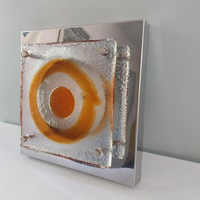Pair of Italian Mazzega glass wall lights