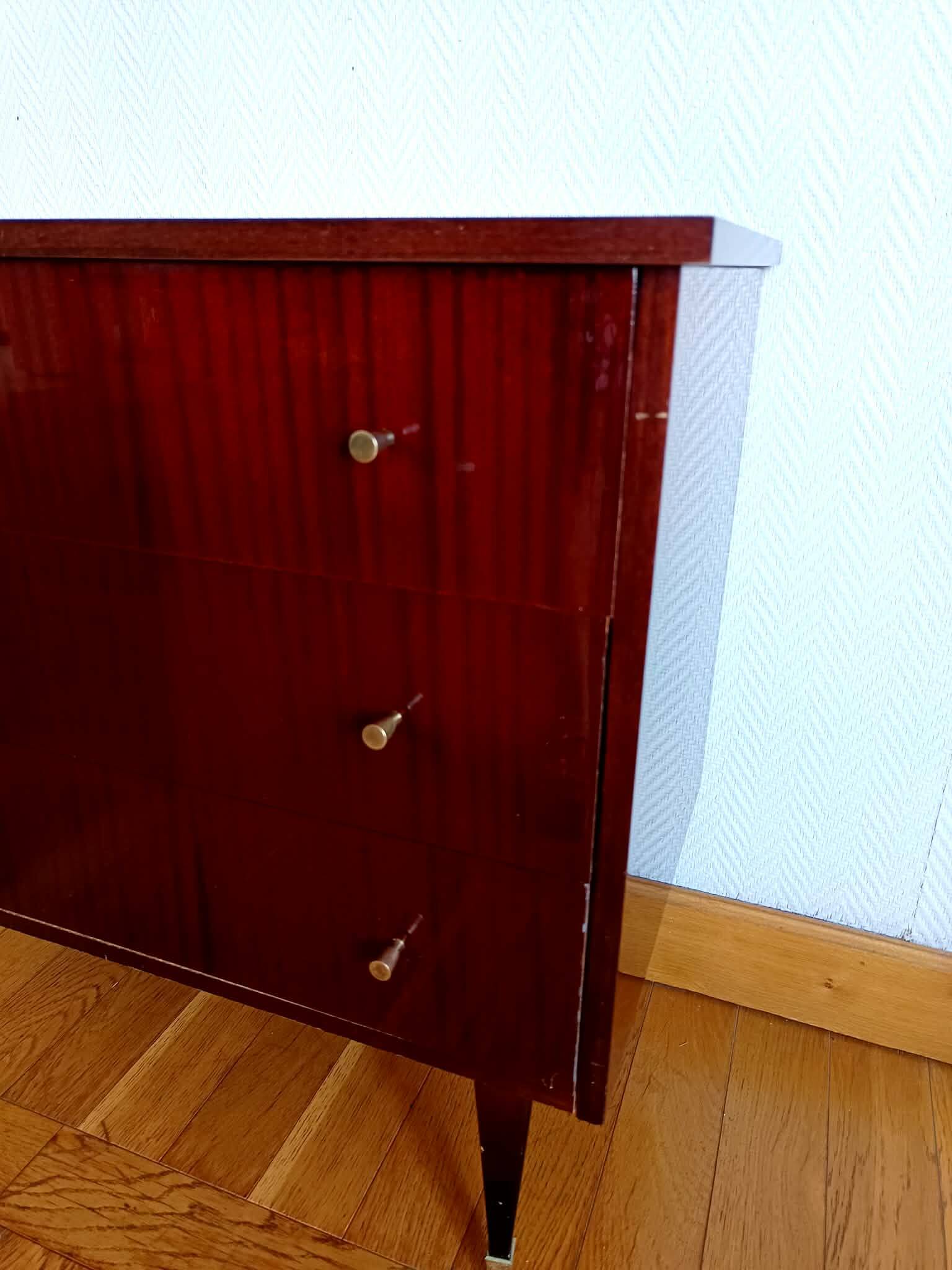 Vintage 1950s lacquered wooden dressing table