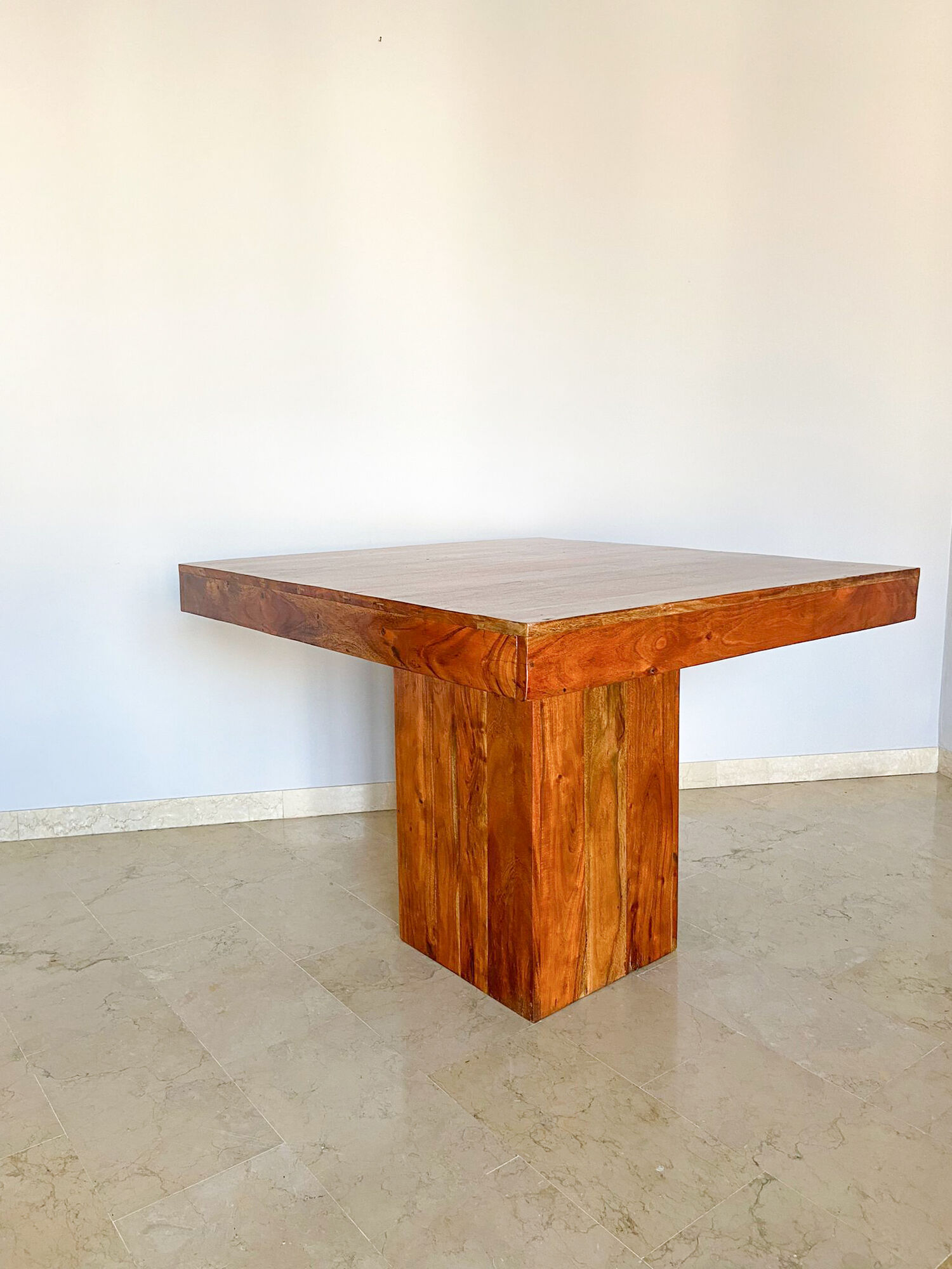 Set dining table plus 2 benches in solid teak wood, Italy 1970s