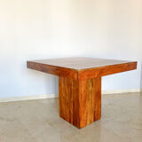 Set table à manger et 2 bancs en bois de teck massif, Italie années 1970