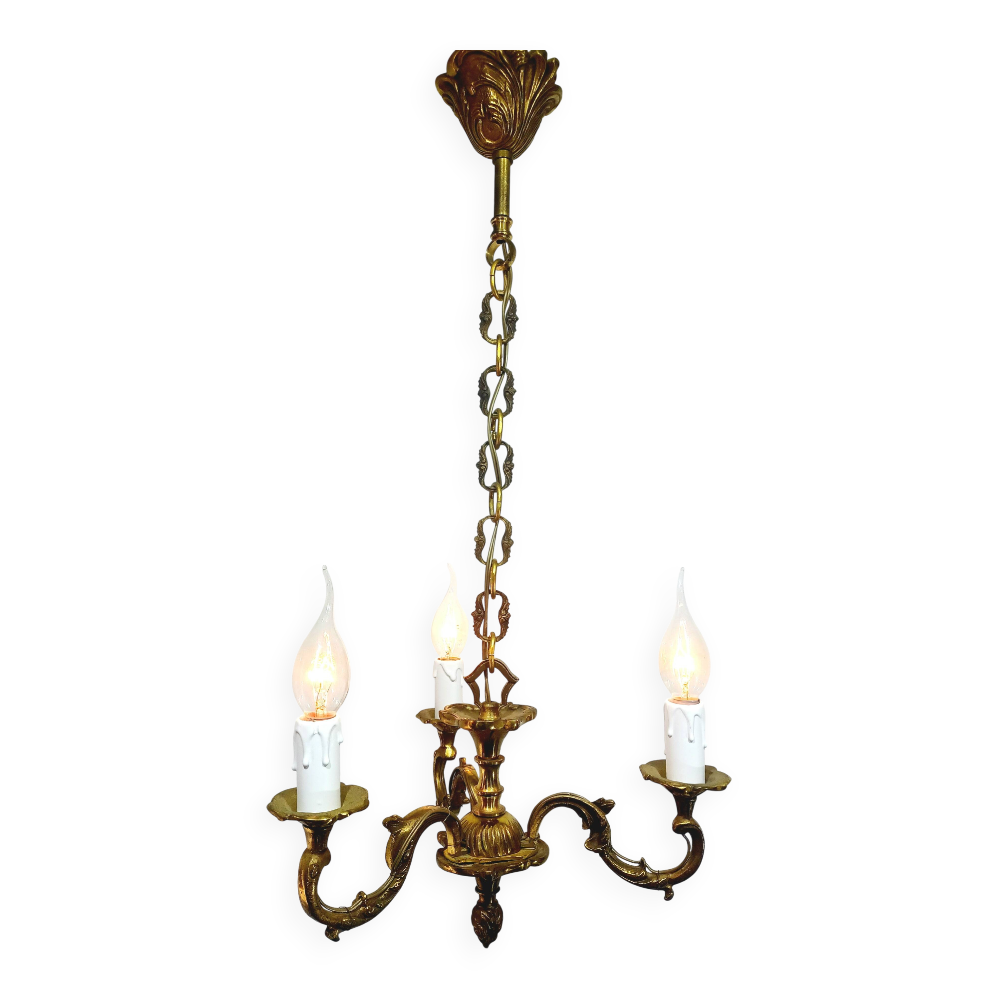 3-Light Bronze Chandelier