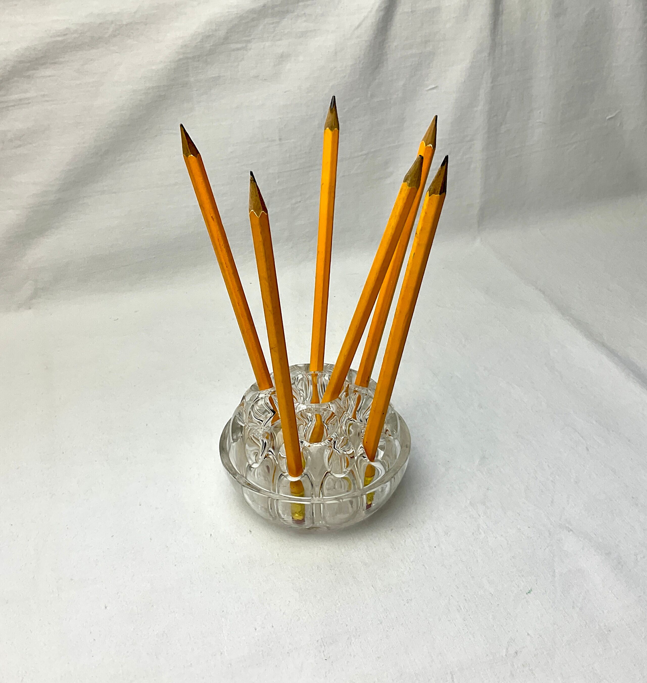 Vintage glass pencil holder