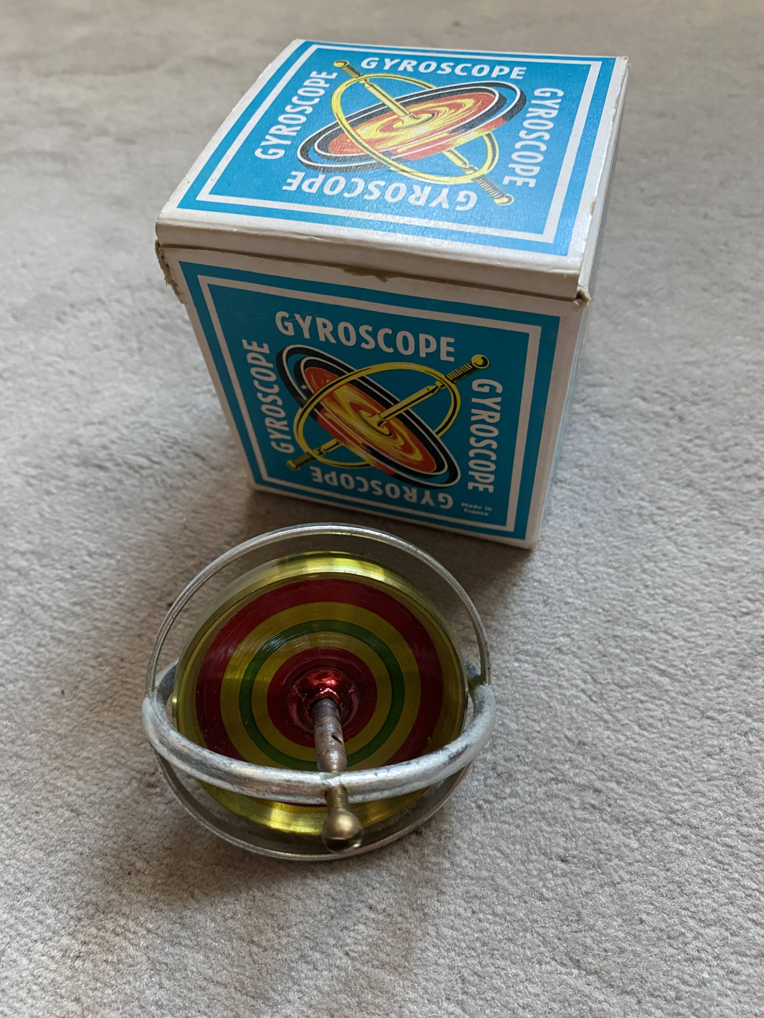 Vintage NW Paris Ma de in France gyroscope toy with box