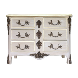 Curved chest of drawers 6 drawers of style xviiith patinated mole