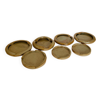 Set of 7 stoneware ashtrays